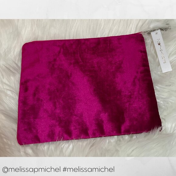 NWT MAGENTA COSMETIC BAG w/SEQUIN DETAIL - Picture 5 of 5